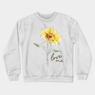 Sunflower lover gift, Sunflower illustration Crewneck Sweatshirt